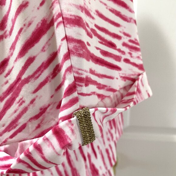 NWT Inc. Dress Pink Slip-on Lightweight Midi Women Short Sleeves Size Medium - Picture 4 of 12